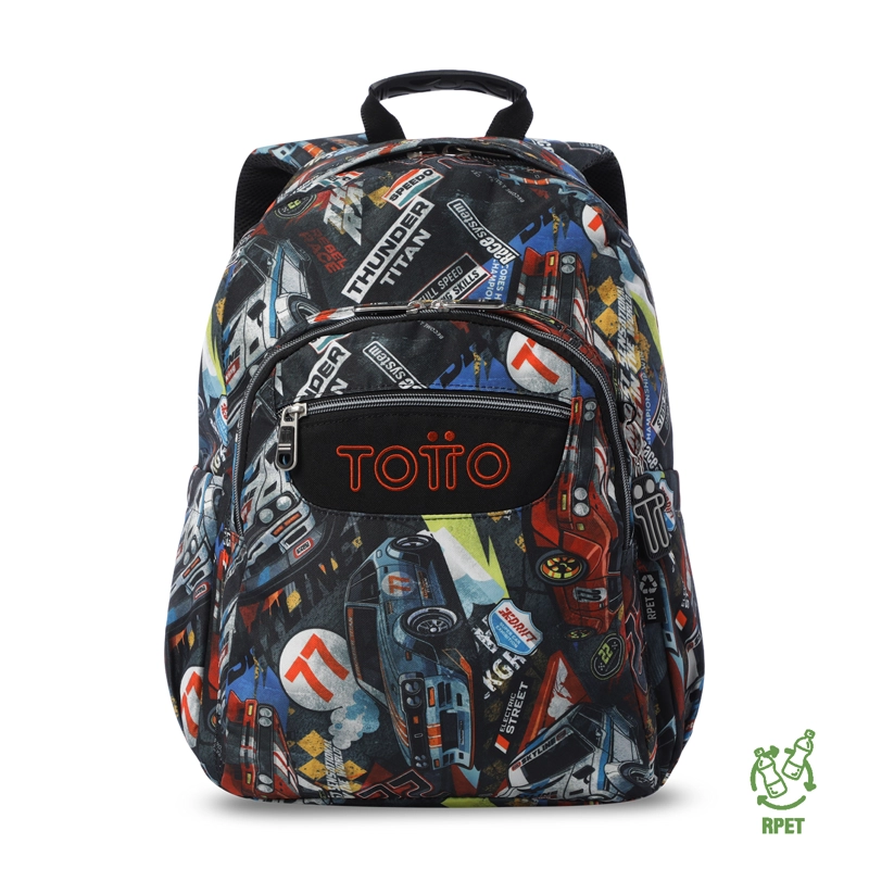 MOCHILA ESCOLAR JUVENIL PORTA PC 14' ACUARELA ROJA - 1