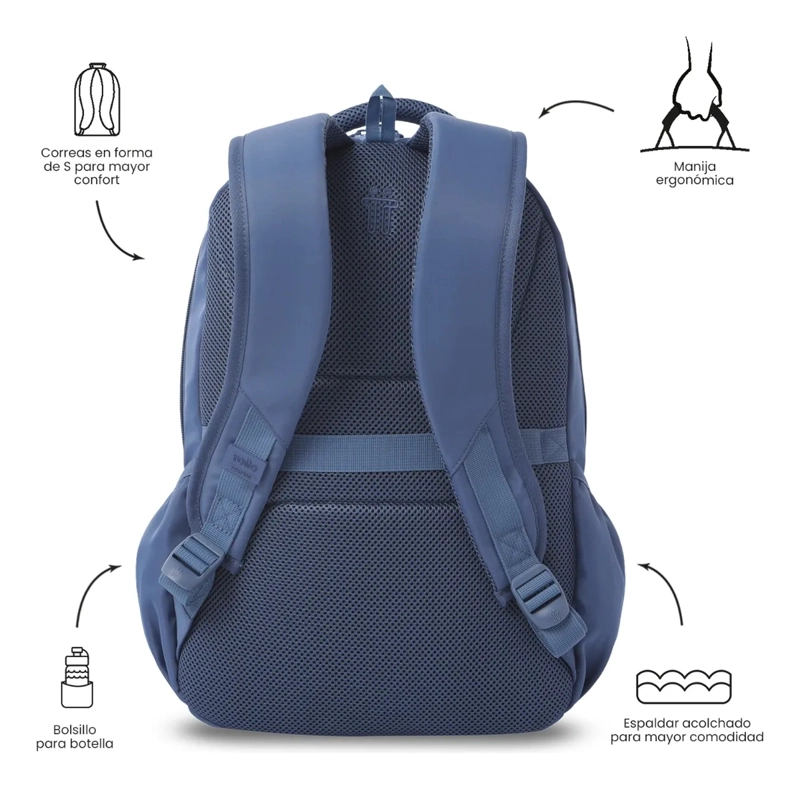 MOCHILA UNIVERSITARIO  TRACER 4 2.0 PORTA PC 14  AZUL - 4