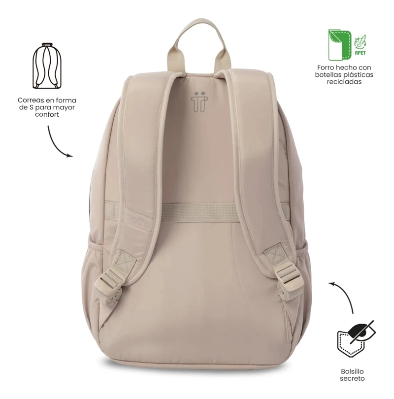 MOCHILA PARA OFICINA PC 13  AYNATTO 2.0 MEDIANO BEIGE - 4
