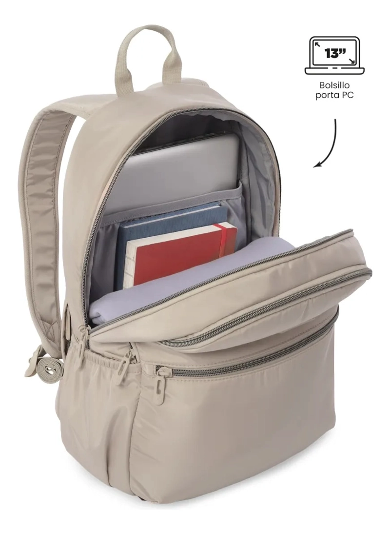 MOCHILA PARA OFICINA PC 13  AYNATTO 2.0 MEDIANO BEIGE - 5