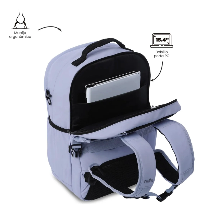 MOCHILA UNIVERSITARIO  SPA PORTA PC 15.4  MORADO - 4