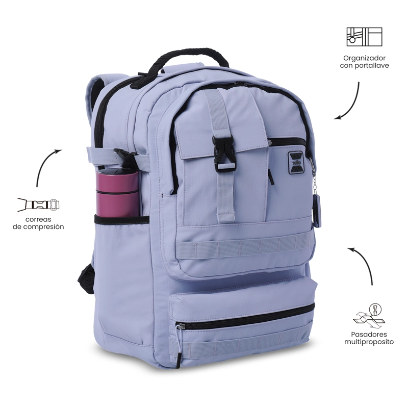 MOCHILA UNIVERSITARIO  SPA PORTA PC 15.4  MORADO - 7
