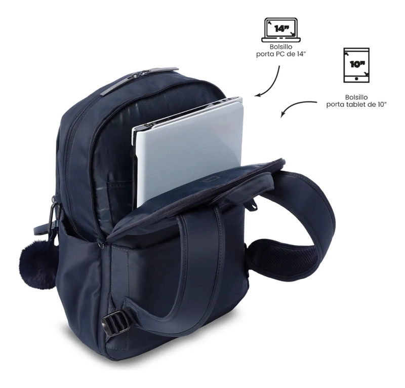 MOCHILA PARA OFICINA PC 14  ADELAIDE 1 2.0 MEDIANO AZUL - 5
