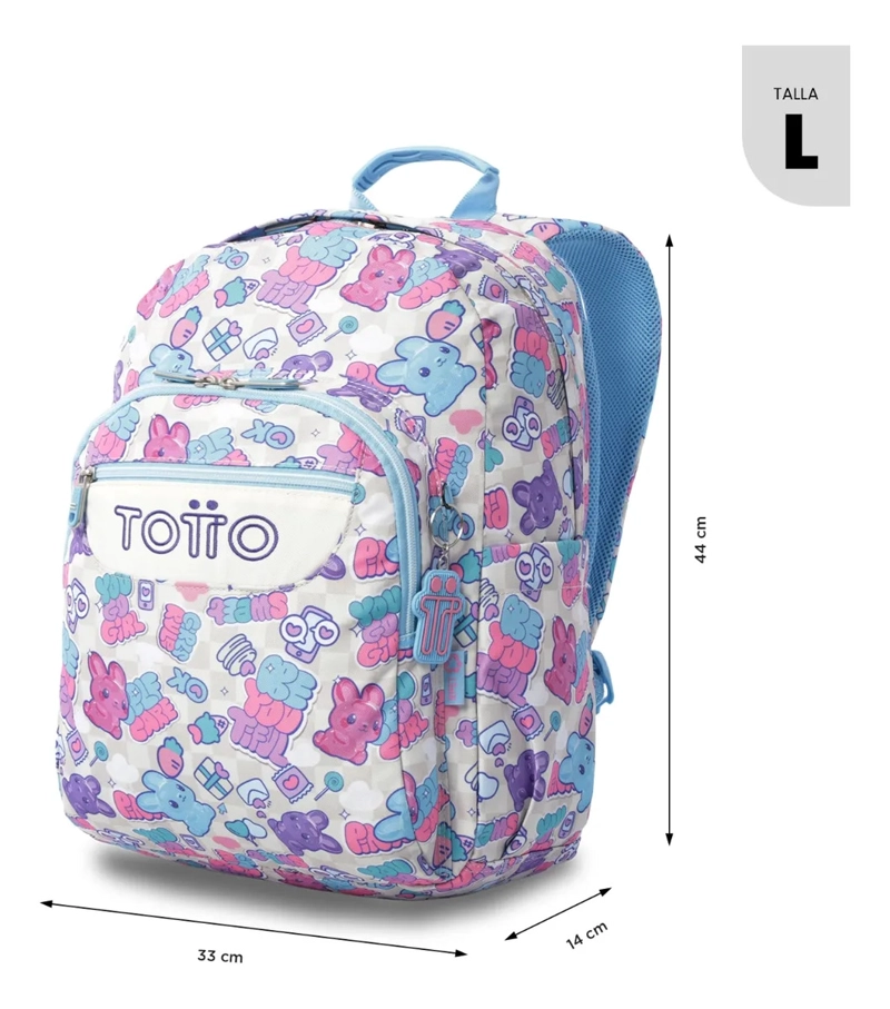 MOCHILA ESCOLAR JUVENIL PORTA PC 14  ACUARELA BLANCA - 3