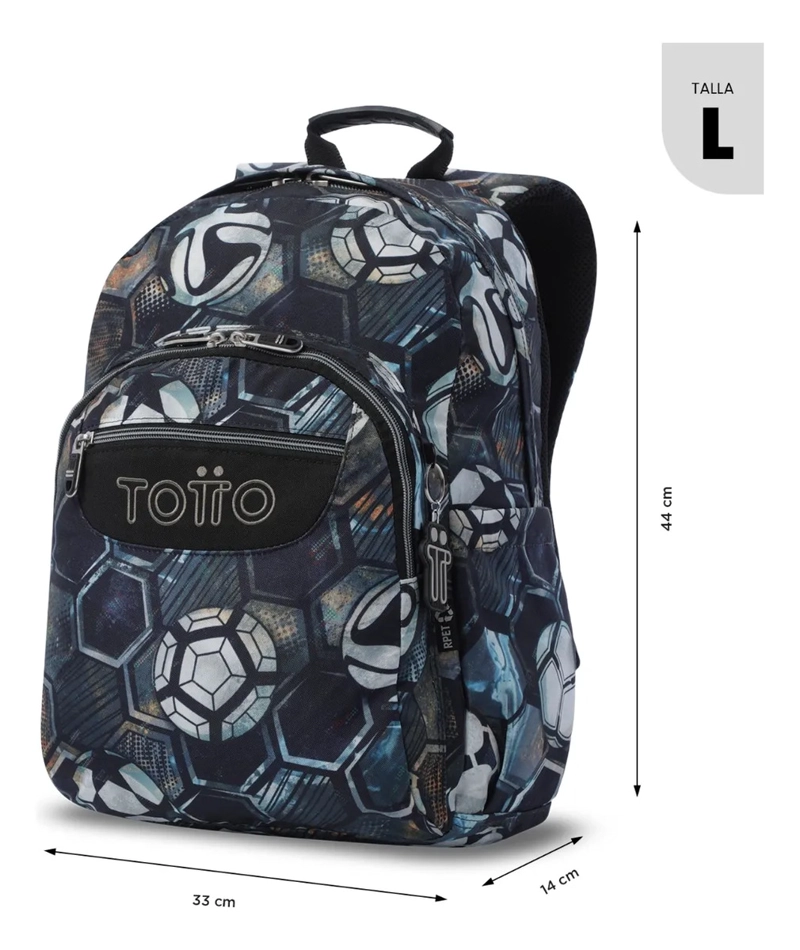 MOCHILA ESCOLAR JUVENIL PORTA PC 14  ACUARELA NEGRA - 3