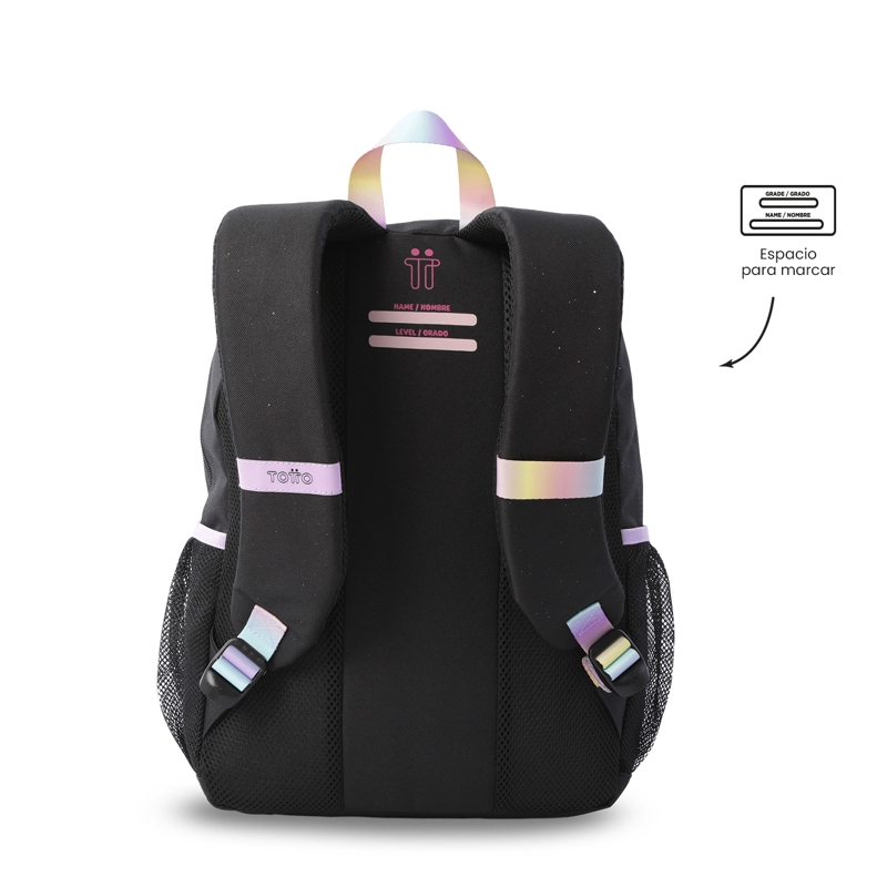 MOCHILA PARA NIÑA LORING BLACK MEDIANO COLOR NEGRO - 4