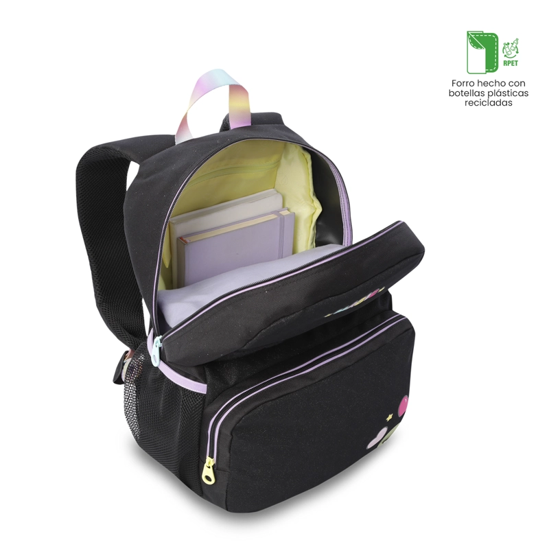 MOCHILA PARA NIÑA LORING BLACK MEDIANO COLOR NEGRO - 5