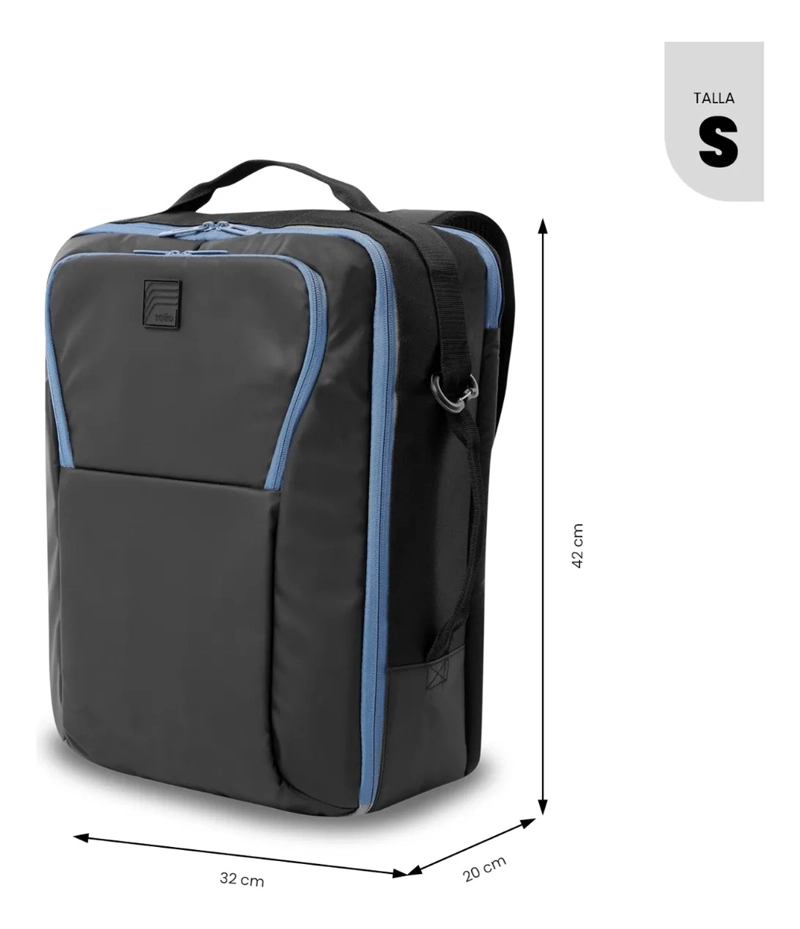 MOCHILA DE VIAJE PEQUEÑO TRAMA NEGRO - 3