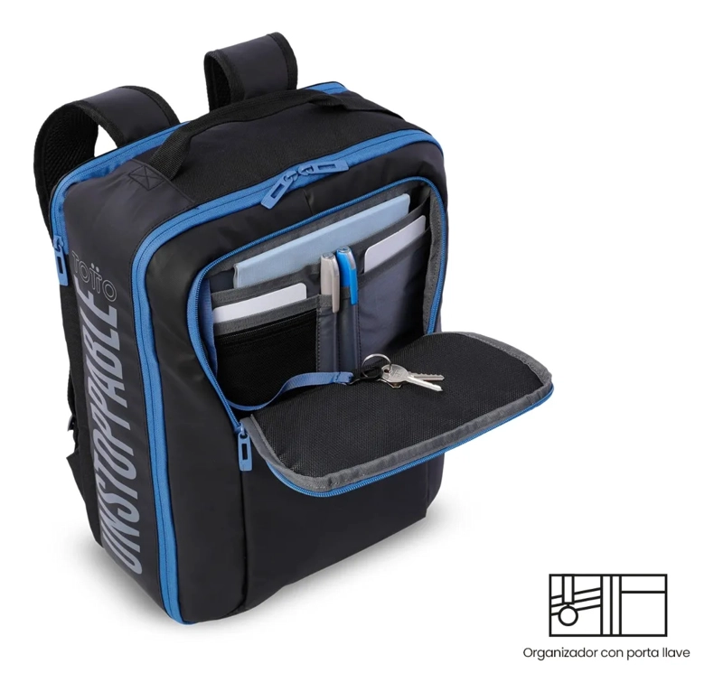MOCHILA DE VIAJE PEQUEÑO TRAMA NEGRO - 7