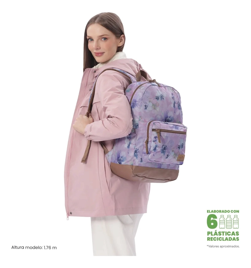 MOCHILA UNIVERSITARIO TOCAX PORTA PC 14  ROSADO MUJER - 2