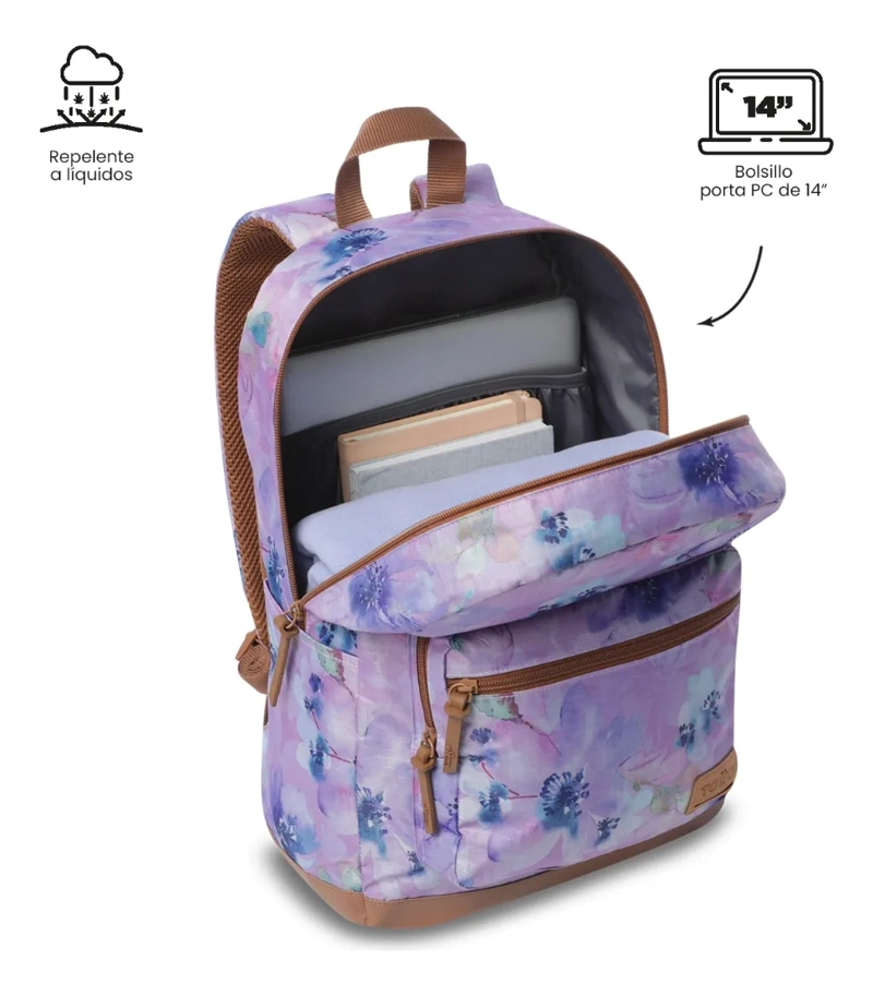 MOCHILA UNIVERSITARIO TOCAX PORTA PC 14  ROSADO MUJER - 5