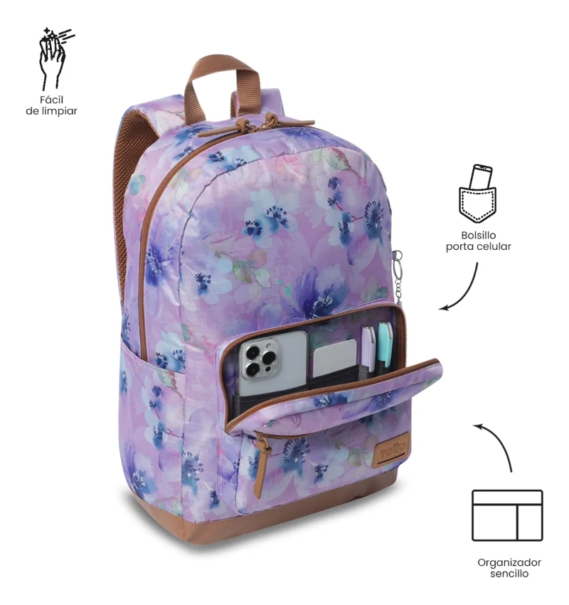 MOCHILA UNIVERSITARIO TOCAX PORTA PC 14  ROSADO MUJER - 6