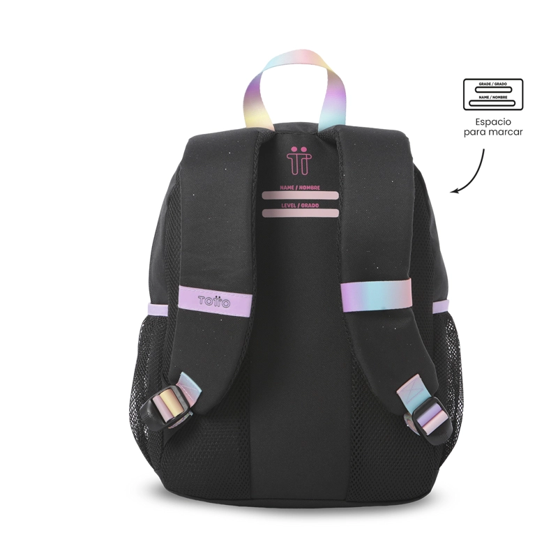 MOCHILA PARA NIÑA GLOWING BLACK PEQUEÑO COLOR NEGRO - 3