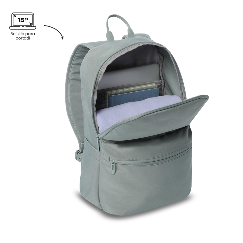 MOCHILA UNIVERSITARIO DRAGONAR PORTA PC 15' VERDE MUJER - 4
