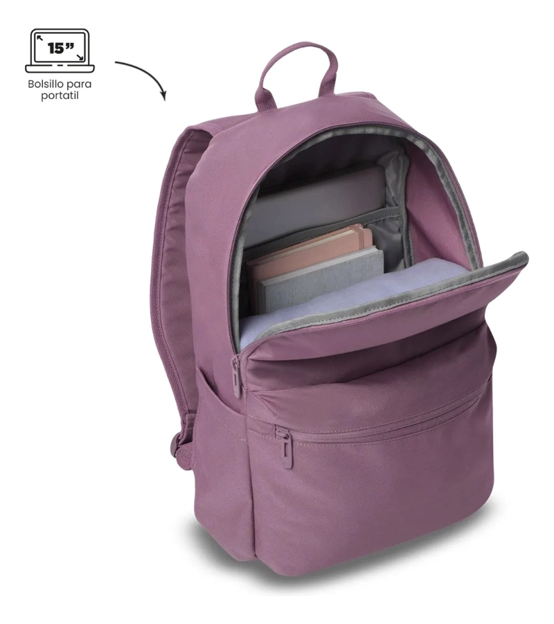 MOCHILA UNIVERSITARIO DRAGONAR PORTA PC 15  ROSADO MUJER - 5