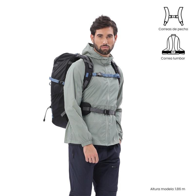 MOCHILA OUTDOOR SUMMIT 35 NEGRO CON SISTEMA DE PEDERNAL - 2