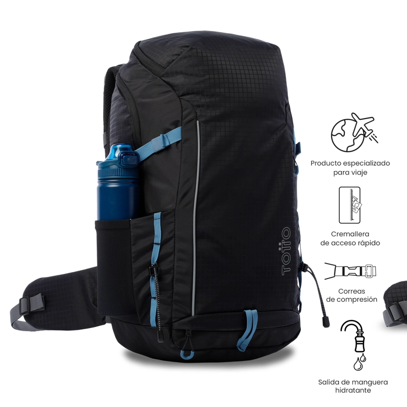 MOCHILA OUTDOOR SUMMIT 35 NEGRO CON SISTEMA DE PEDERNAL - 5