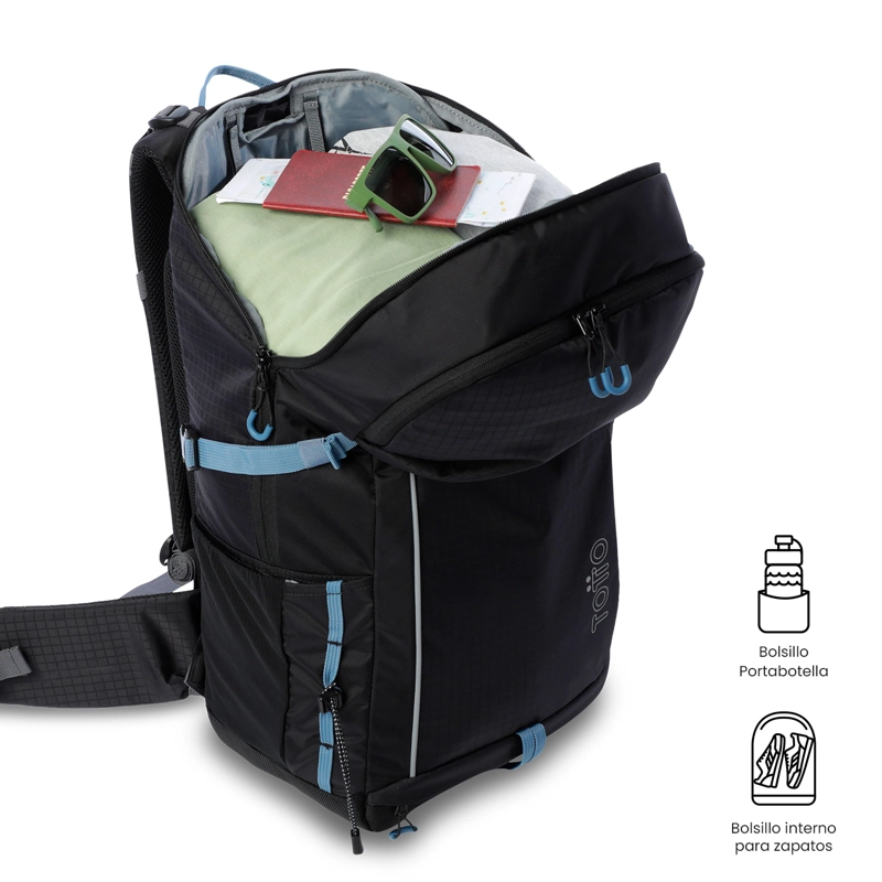 MOCHILA OUTDOOR SUMMIT 35 NEGRO CON SISTEMA DE PEDERNAL - 6