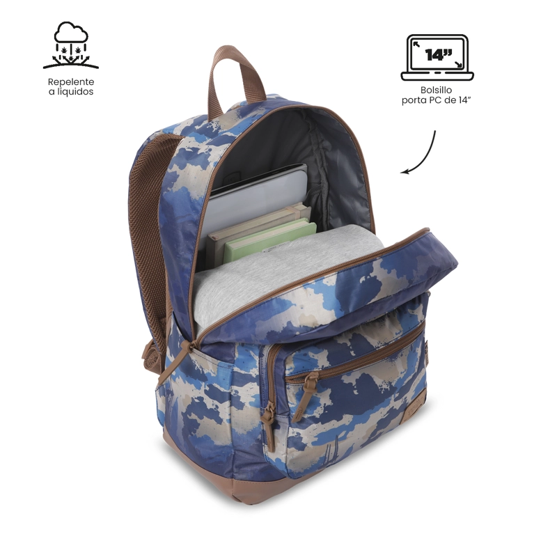 MOCHILA UNIVERSITARIO TOCAX PORTA PC 14' AZUL HOMBRE - 4