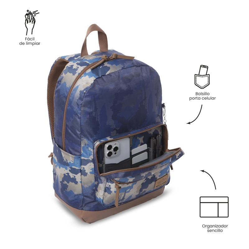 MOCHILA UNIVERSITARIO TOCAX PORTA PC 14' AZUL HOMBRE - 5