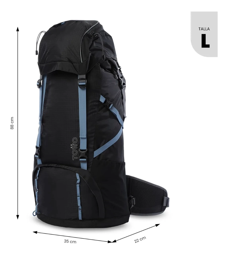 MOCHILA OUTDOOR SUMMIT 65 GRANDE NEGRO - 4
