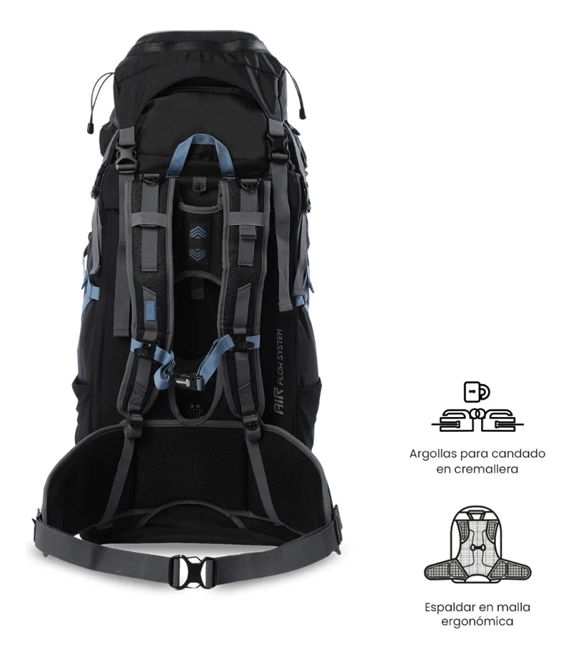 MOCHILA OUTDOOR SUMMIT 65 GRANDE NEGRO - 6