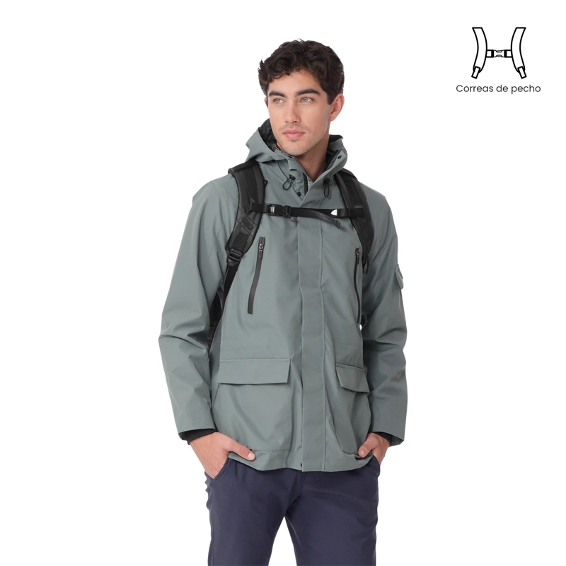 MOCHILA DE VIAJE GRANDE DEPLOY TRAVEL NEGRO - 4