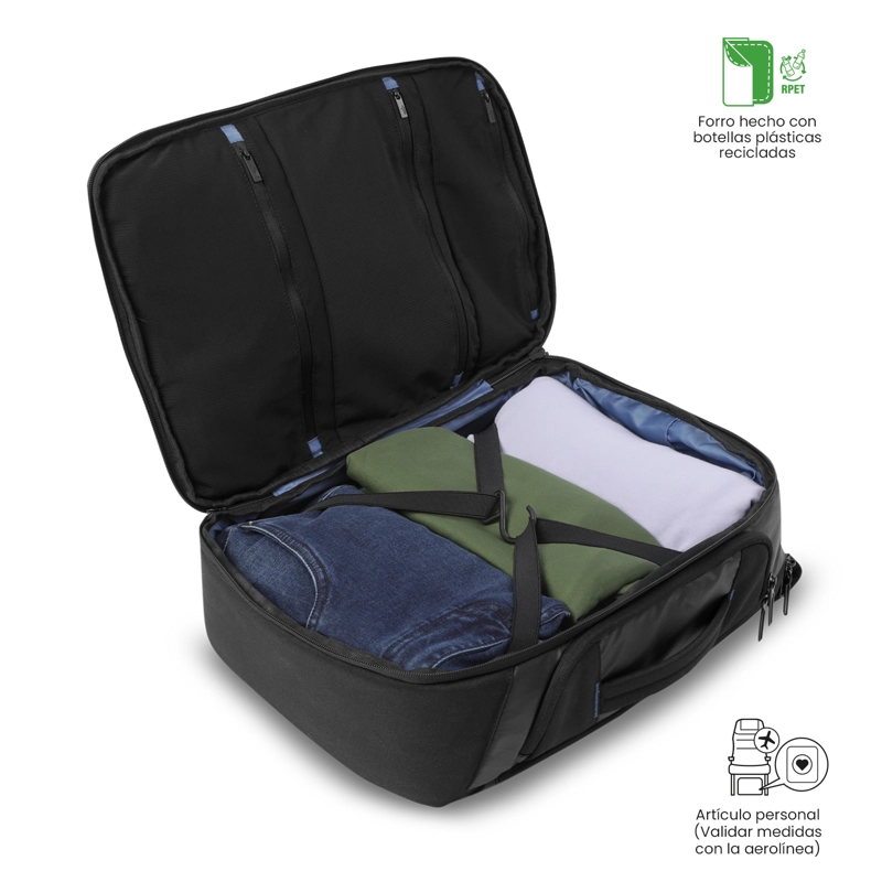 MOCHILA DE VIAJE GRANDE DEPLOY TRAVEL NEGRO - 5