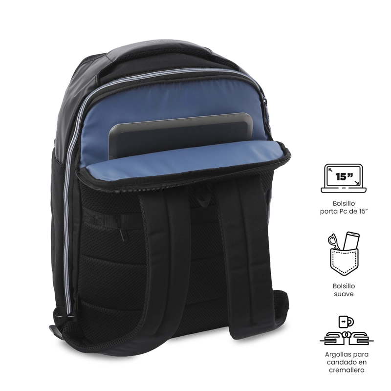 MOCHILA DE VIAJE PEQUEÑO ACCESS TRAVEL NEGRO - 3