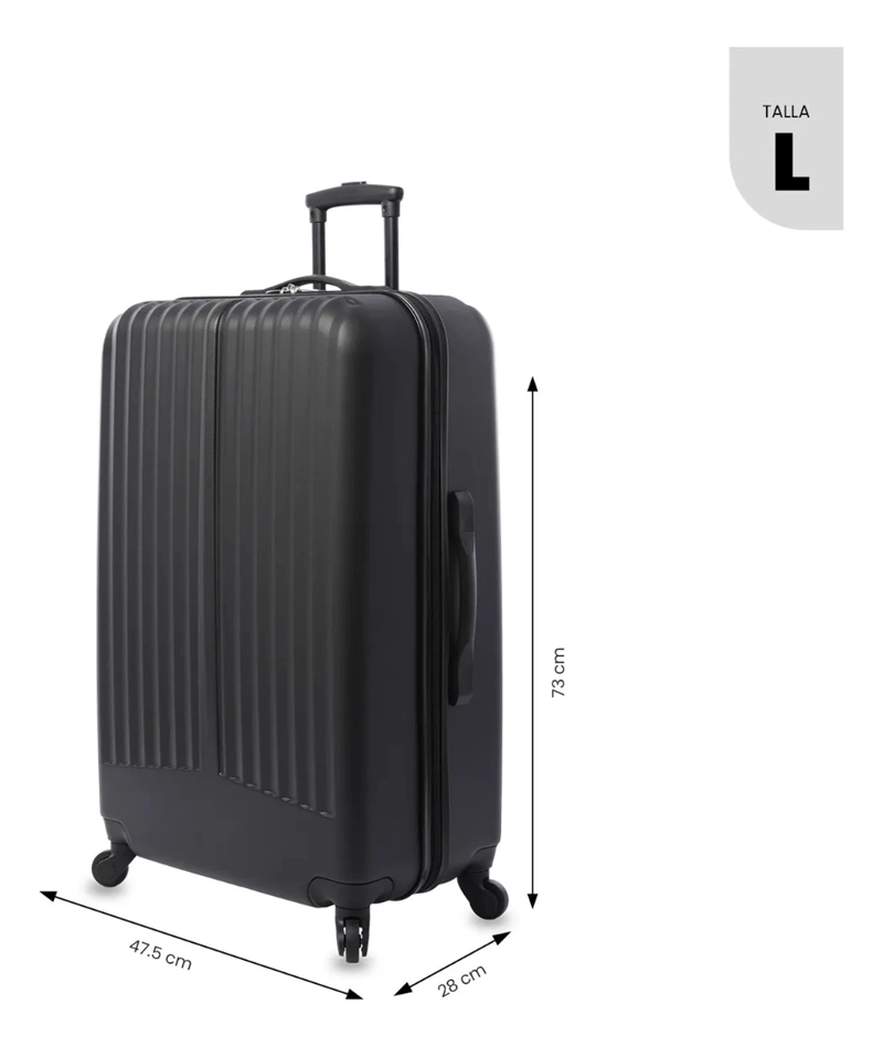 MALETA DE VIAJE GRANDE 23 KILOS 360 ROCKA NEGRA - 3