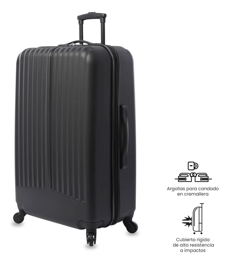 MALETA DE VIAJE GRANDE 23 KILOS 360 ROCKA NEGRA - 5