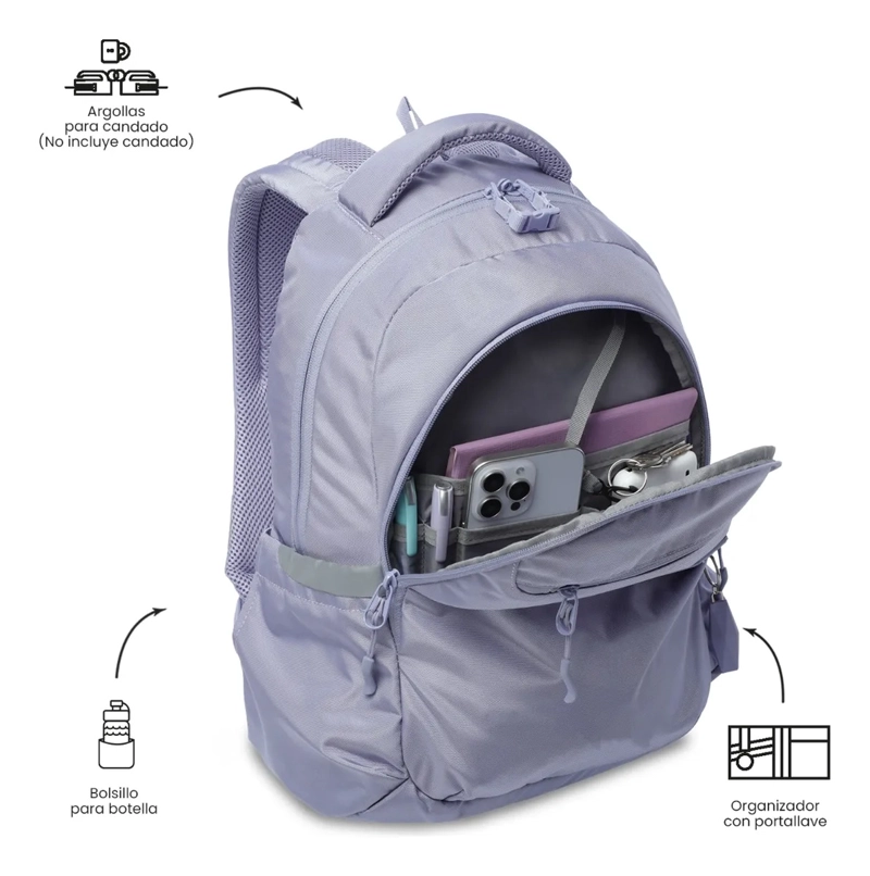 MOCHILA UNIVERSITARIO MISISIPI 2.0 PORTA PC 14  MORADO - 6
