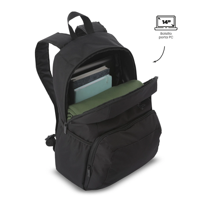 MOCHILA UNIVERSITARIO  OMETTO 2.0 PORTA PC 14' NEGRO - 4