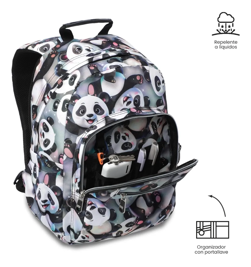 MOCHILA ESCOLAR JUVENIL PORTA PC 13  GOMMAS GRIS - 6