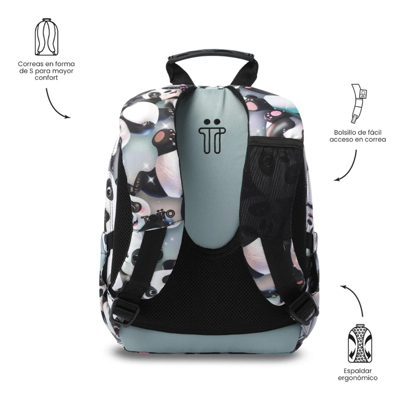 MOCHILA ESCOLAR JUVENIL PORTA TABLET 10  TEMPERA GRIS - 4