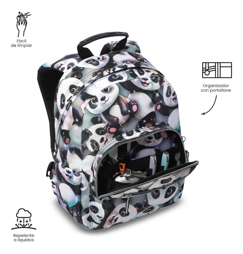 MOCHILA ESCOLAR JUVENIL PORTA TABLET 10  TEMPERA GRIS - 6