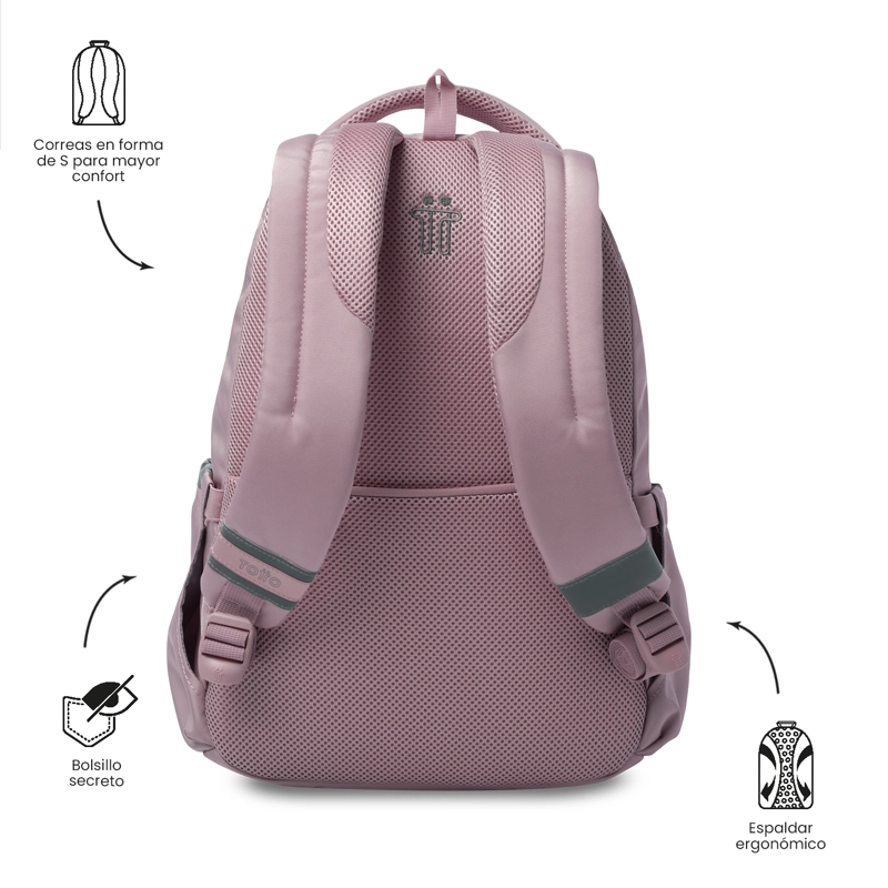 MOCHILA UNIVERSITARIO MISISIPI 2.0 PORTA PC 14' ROSADO - 3