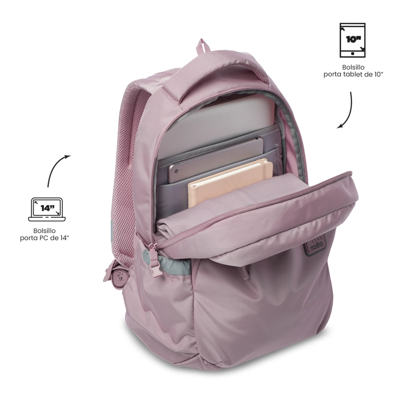 MOCHILA UNIVERSITARIO MISISIPI 2.0 PORTA PC 14' ROSADO - 4