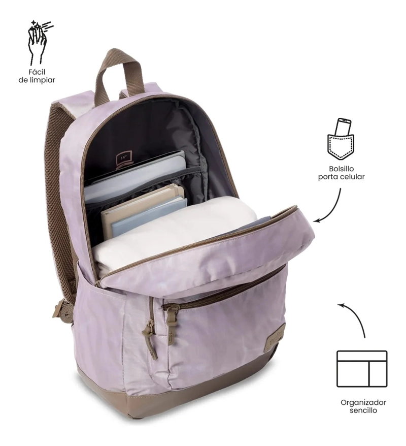 MOCHILA UNIVERSITARIO  TOCAX PORTA PC 14  ROSADO - 6