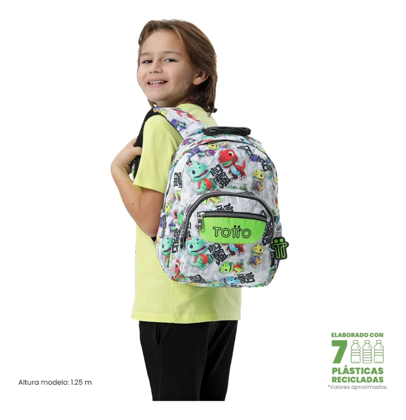 MOCHILA ESCOLAR JUVENIL PORTA TABLET 10  TEMPERA GRIS - 1