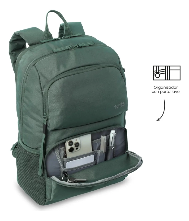 MOCHILA UNIVERSITARIA CLOUD PORTA PC 14  VERDE MUJER - 6
