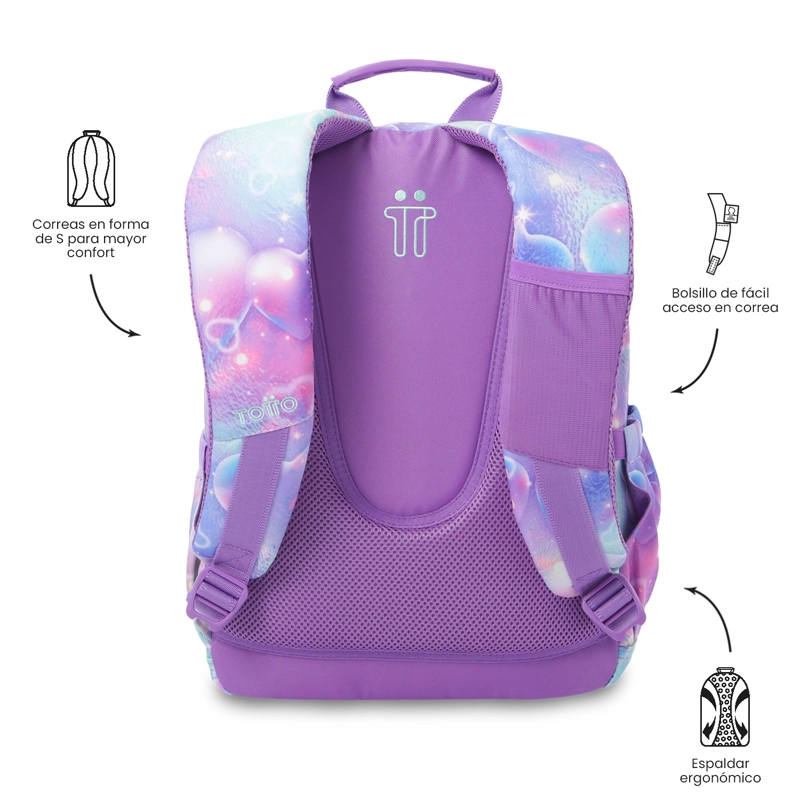 MOCHILA ESCOLAR JUVENIL PORTA PC 13' GOMMAS MORADO - 3