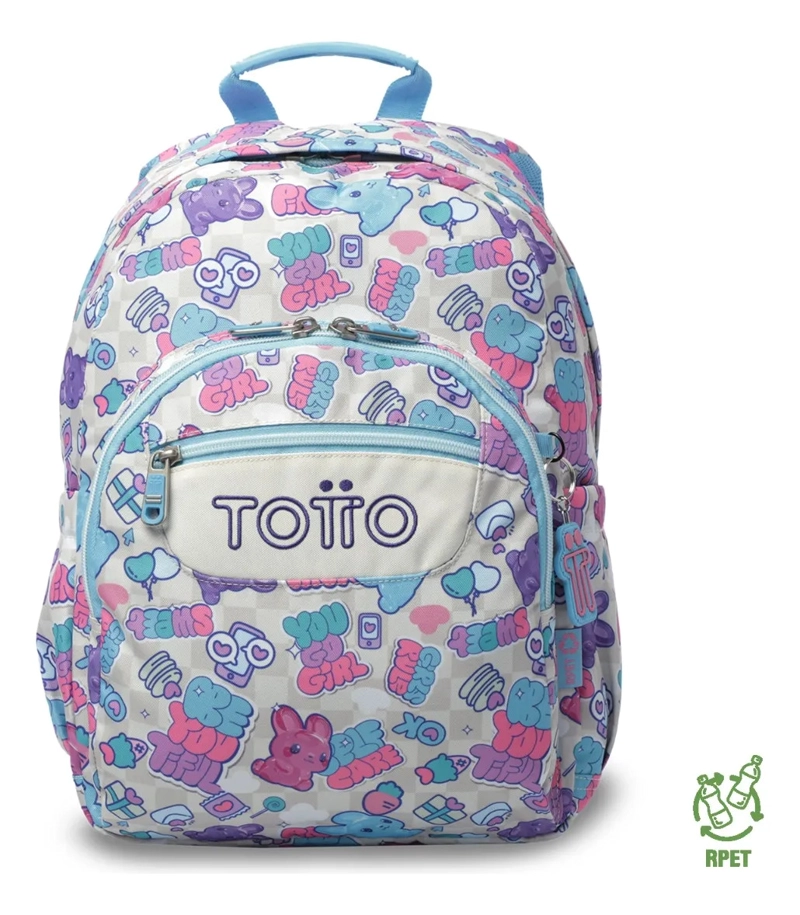 MOCHILA ESCOLAR JUVENIL PORTA PC 13  GOMMAS BLANCO - 1