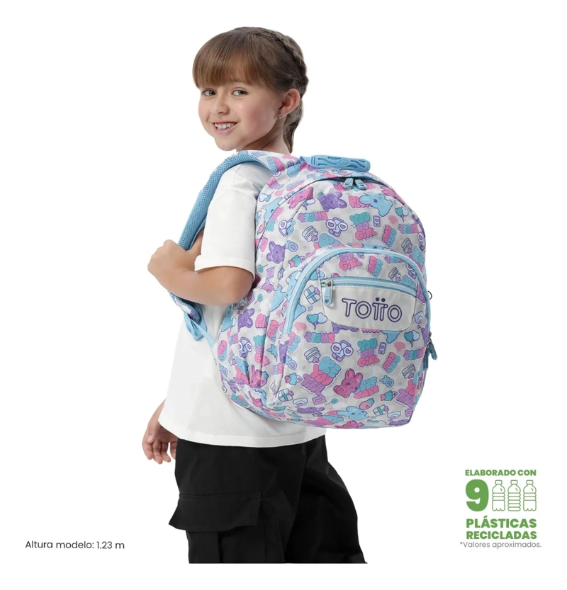MOCHILA ESCOLAR JUVENIL PORTA PC 13  GOMMAS BLANCO - 2