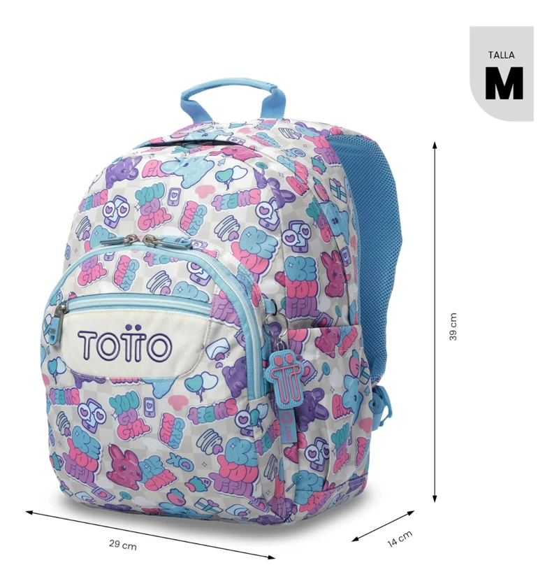 MOCHILA ESCOLAR JUVENIL PORTA PC 13  GOMMAS BLANCO - 3
