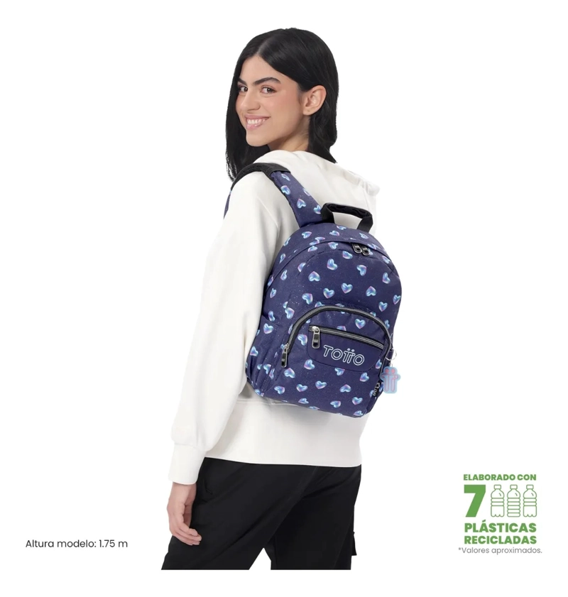 MOCHILA ESCOLAR JUVENIL PORTA TABLET 10  TEMPERA GLITTER - 2