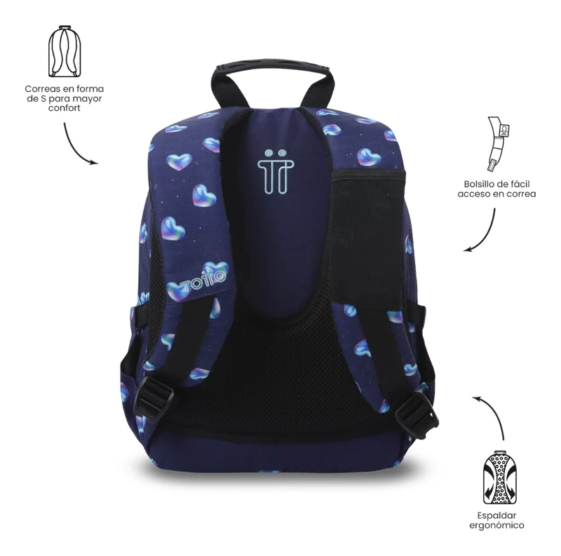 MOCHILA ESCOLAR JUVENIL PORTA TABLET 10  TEMPERA GLITTER - 4