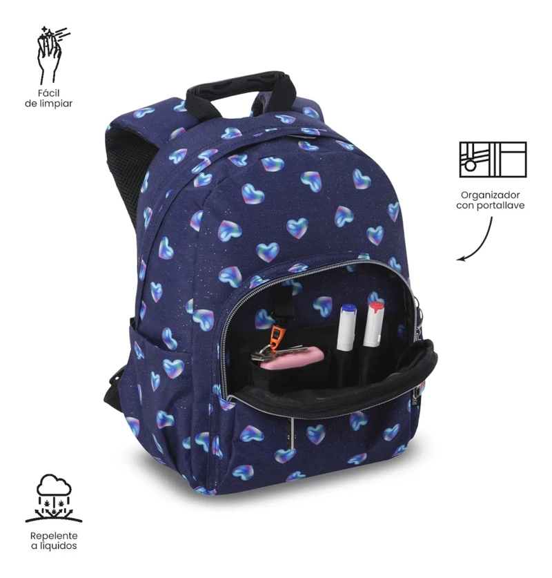MOCHILA ESCOLAR JUVENIL PORTA TABLET 10  TEMPERA GLITTER - 6