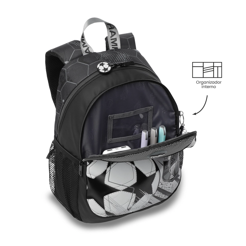 MOCHILA ESCOLAR TOTTO PARA NIÑO CHAMPION PEQUEÑO  GRIS - 5