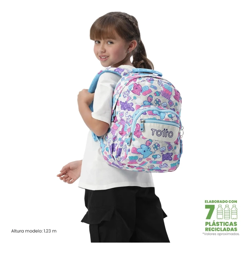 MOCHILA ESCOLAR JUVENIL PORTA TABLET 10  TEMPERA BLANCO - 2